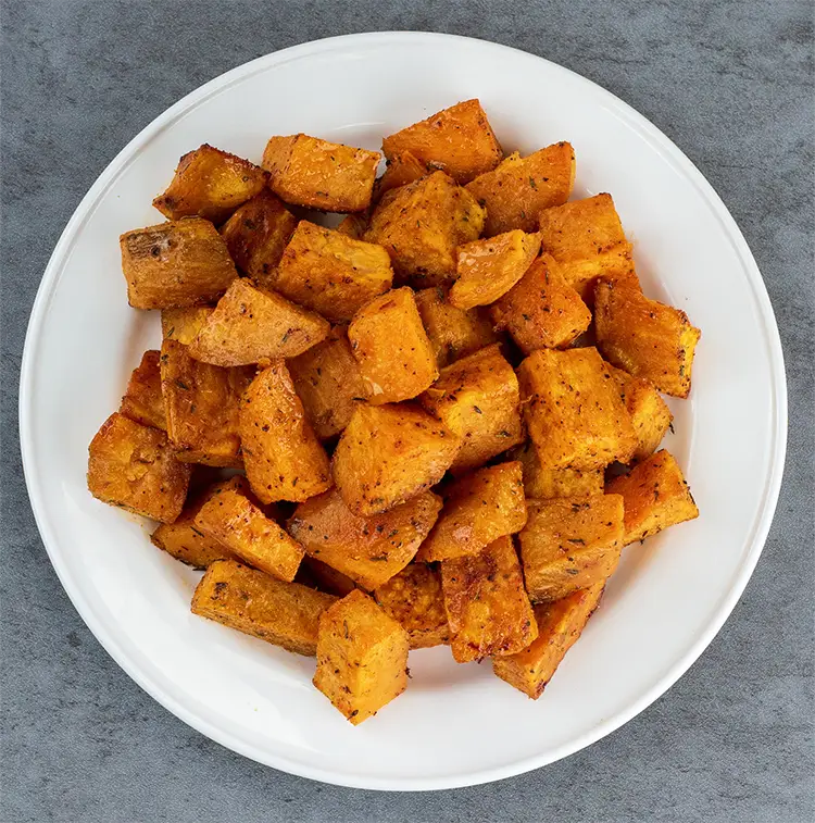3 cups Cajun Sweet Potato | Low Calorie Menu