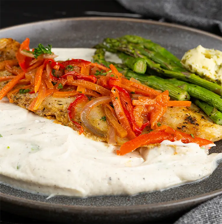 Escabeche Swai with Citrus Asparagus | ProMeals Menu