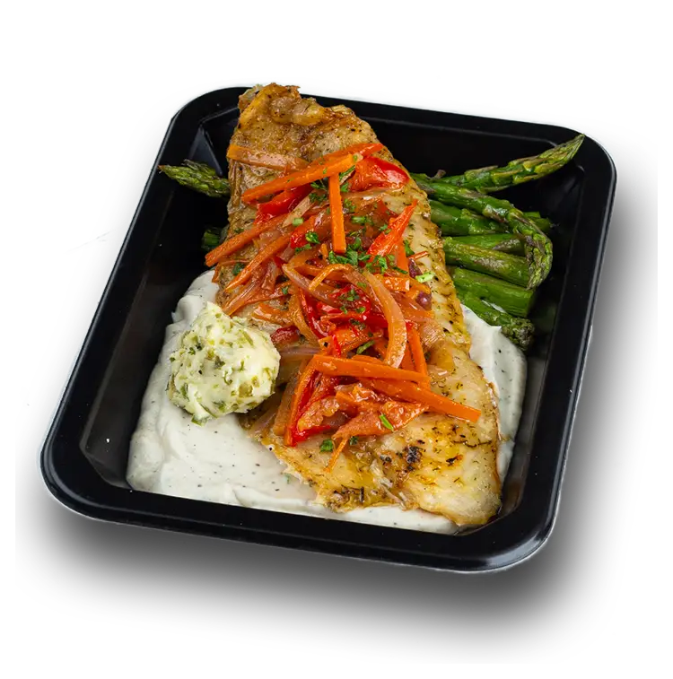 Escabeche Swai with Citrus Asparagus | ProMeals Menu