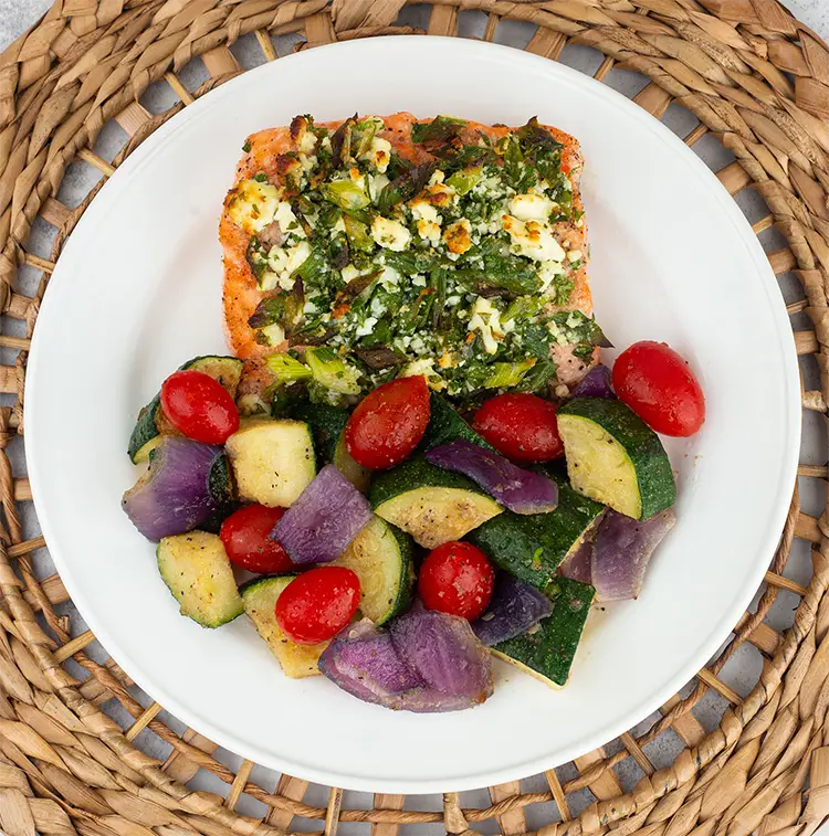 Feta Herb Crusted Salmon