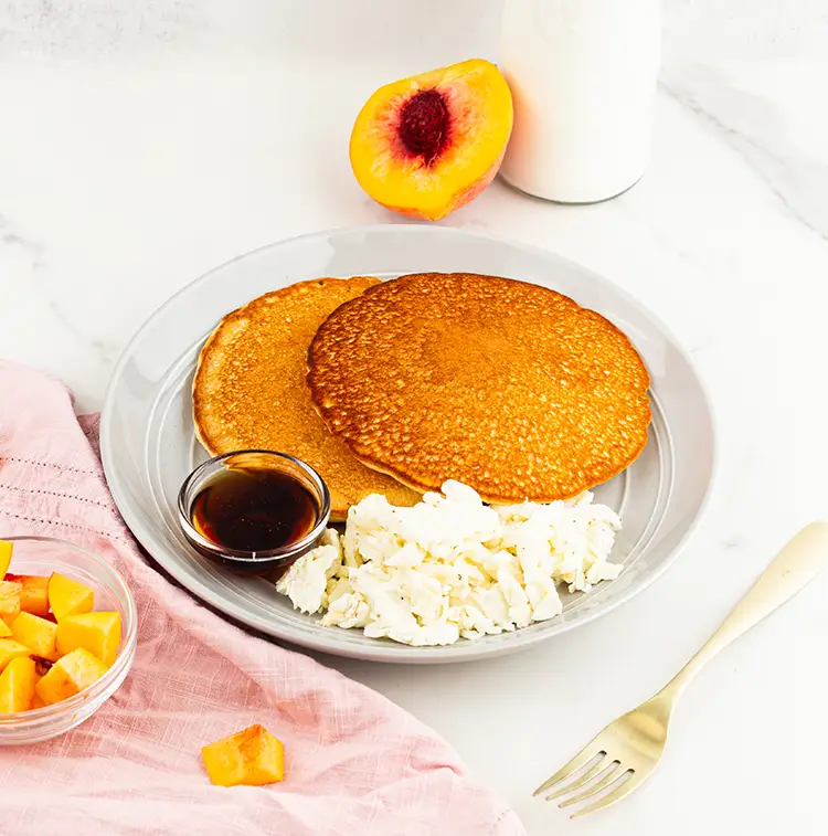 HP Peaches N Cream Protein Pancakes | High Protein Menu