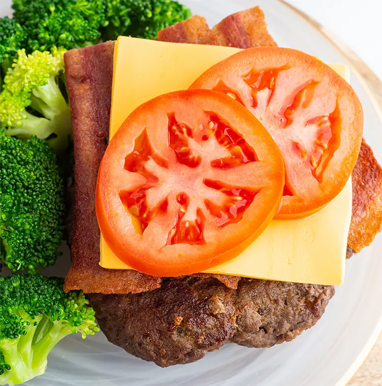 Bison Burger and Broccoli | ProMeals Menu