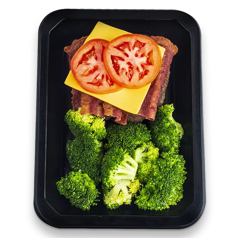 Bison Burger and Broccoli | ProMeals Menu