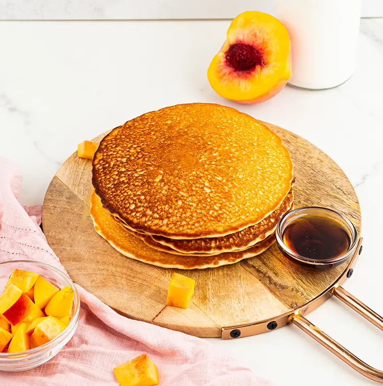 Peaches N Cream Protein Pancakes | Healthy snacks delivery