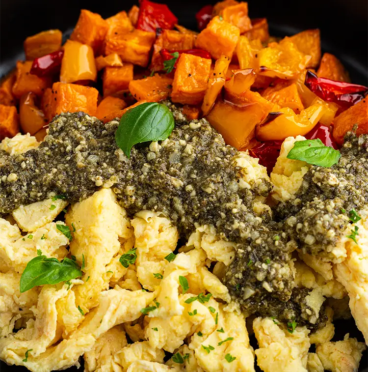 Pesto Scramble with Hash | ProMeals Menu