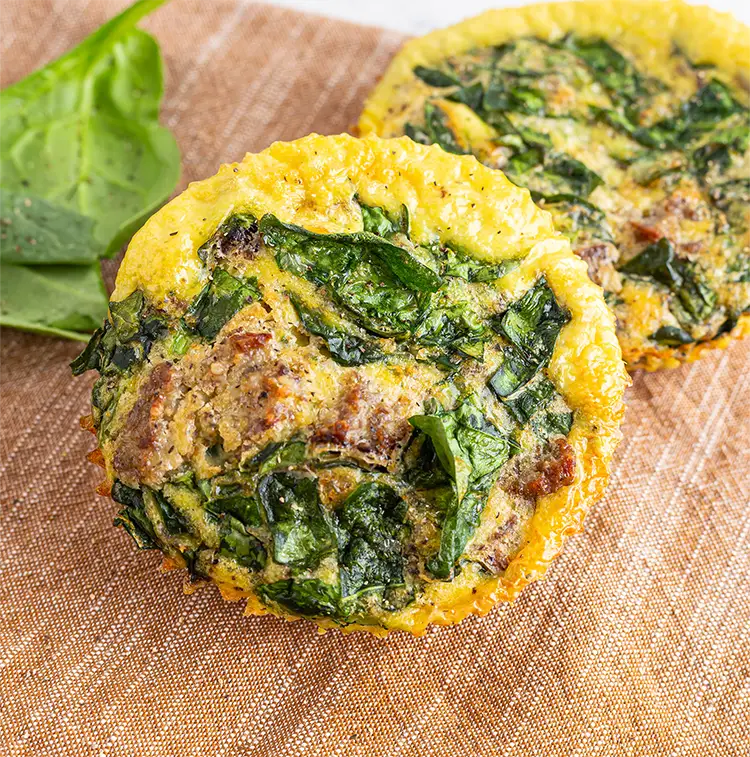 Sausage Spinach Breakfast Cup | Low Calorie Menu