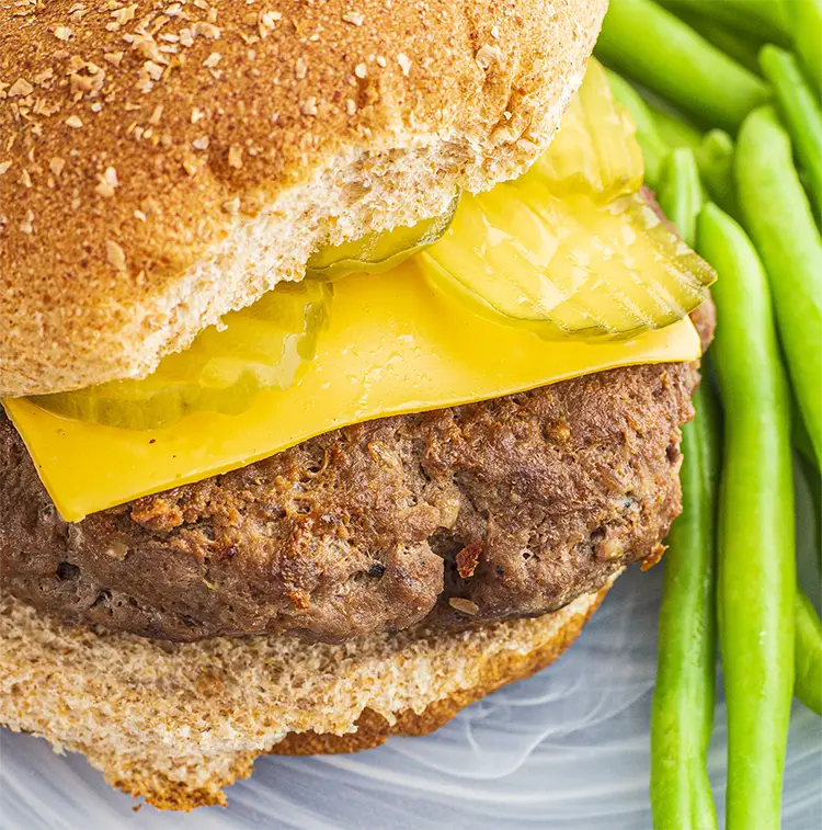 Signature Bison Burger and Green Beans | ProMeals Menu