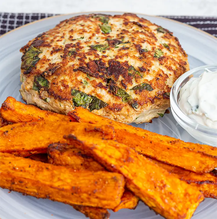 Spinach Feta Turkey Burger | ProMeals Menu