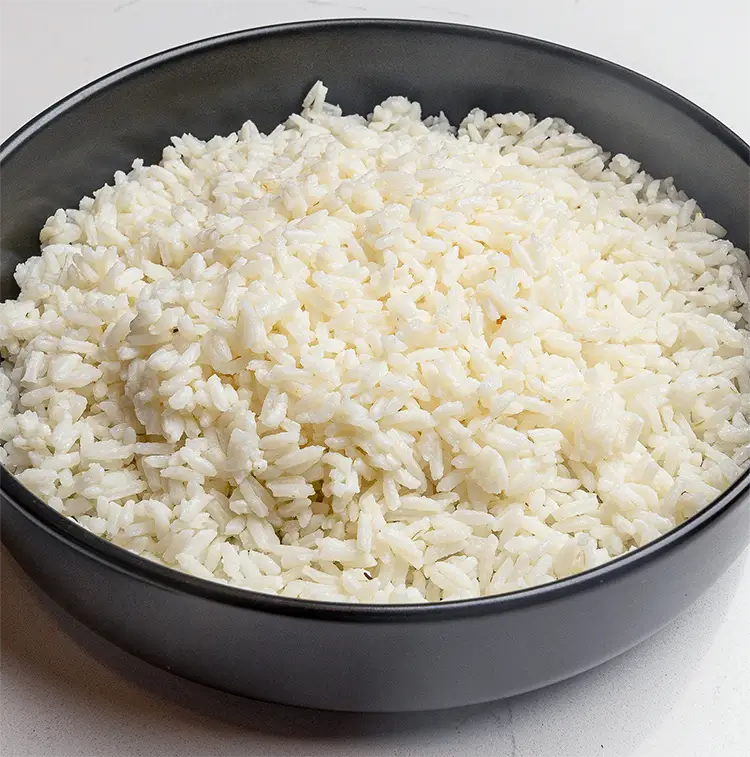 3 cups Steamed White Rice | Low Calorie Menu