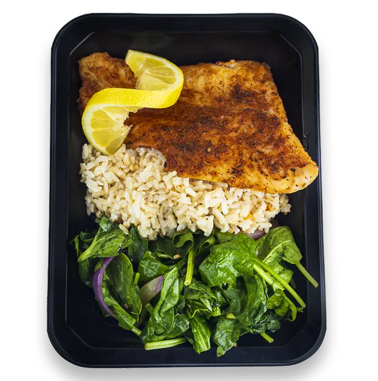Swai Fillet with Spinach | ProMeals Menu