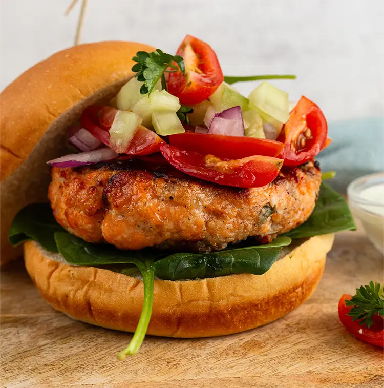 Tropical Salmon Burger | ProMeals Menu